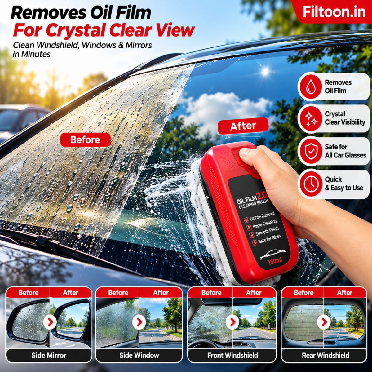 🚘 Car Glass Cleaner – Clear Vision, Safer Drives (Diwali Sale, 50% Off Now)