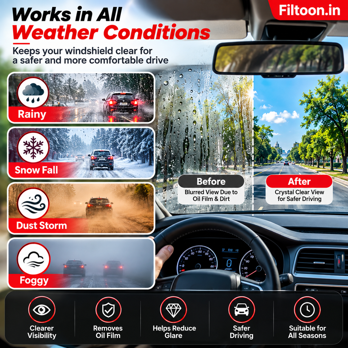 🚘 Car Glass Cleaner – Clear Vision, Safer Drives (Diwali Sale, 50% Off Now)