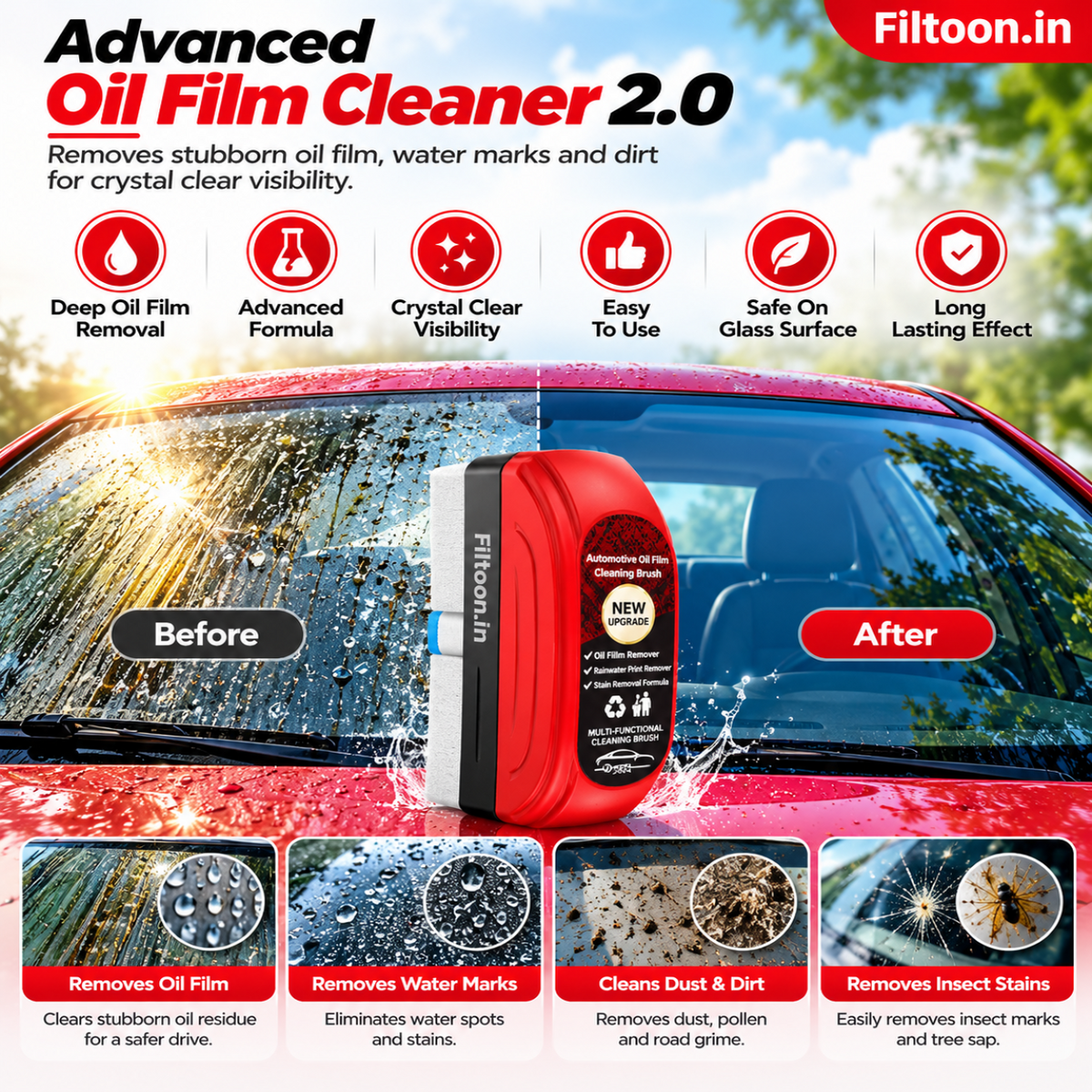 🚘 Car Glass Cleaner – Clear Vision, Safer Drives (Diwali Sale, 50% Off Now)