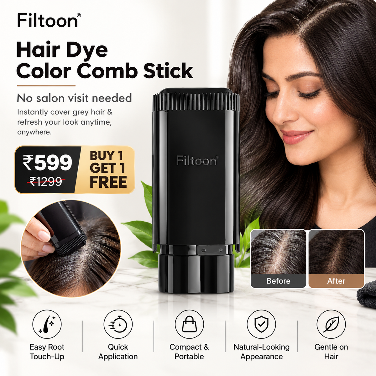 Hair Dye Color Comb Stick - Effortless Coloring, Anytime, Anywhere (Buy 1 get 1 Free)